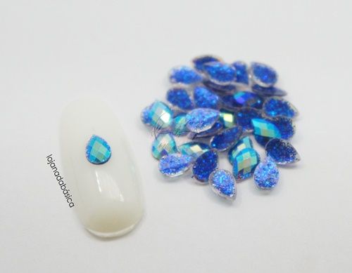 Gota - 3x6 - Facetada - Glitter Azul