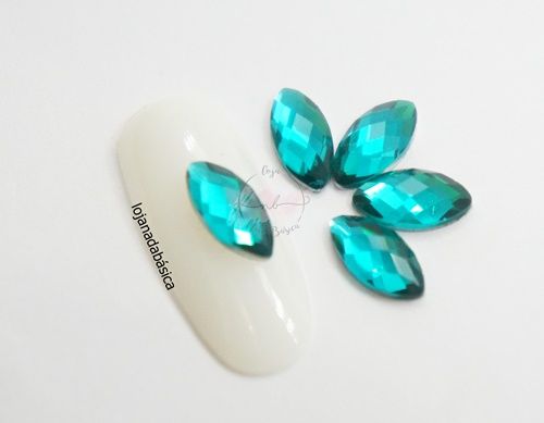 Navete Cristal Luxo - 5x10mm - Aquamarine