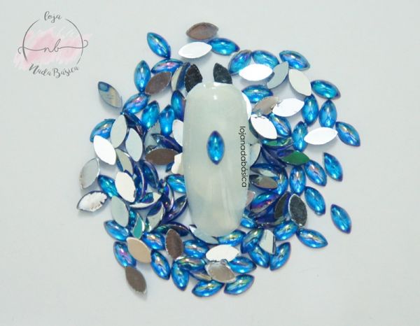 Navete Cristal - 3x6mm - Azul Claro