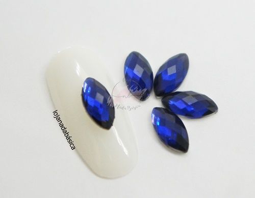 Navete Cristal Luxo - 5x10mm - Azul Montana