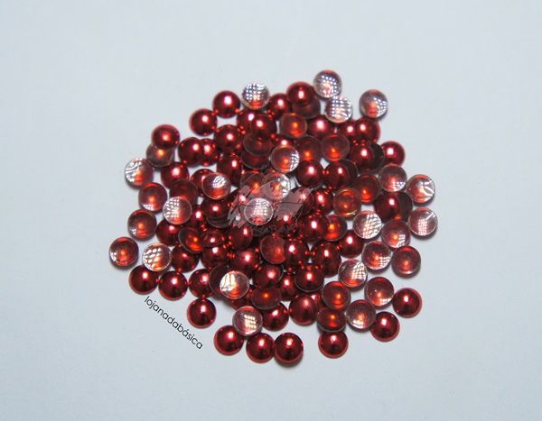 Dome Metal - 4mm - Vermelho